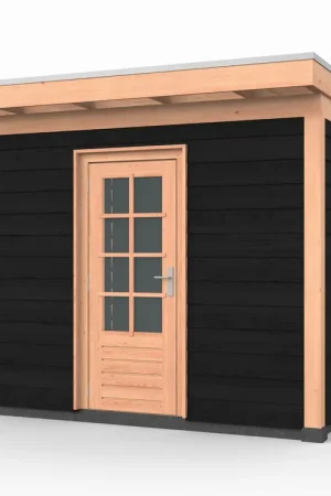 Veilige Betaling Douglas overkapping, 300 x 250, met schuur, Westwood Comfort Zwart